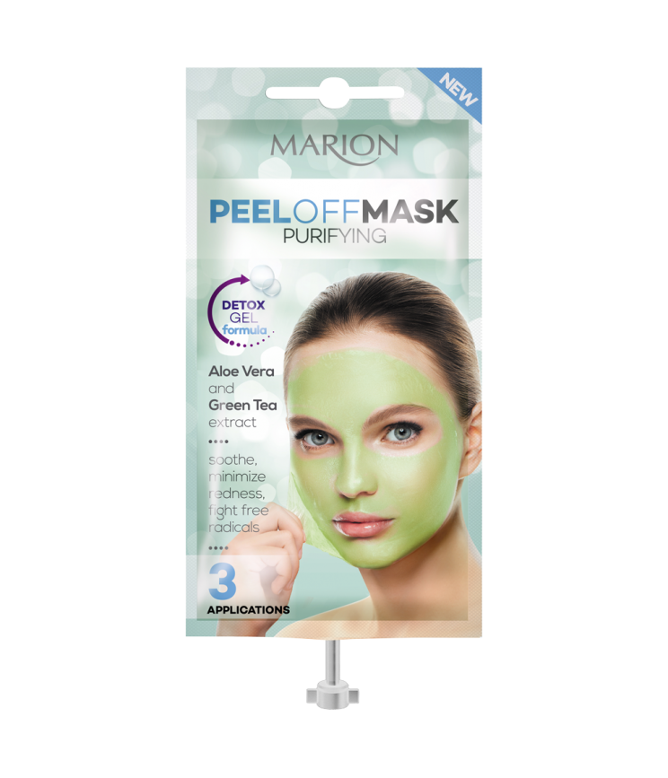 Очищаюча маска-плівка для обличчя Marion з алое та зеленим чаєм, 18 мл