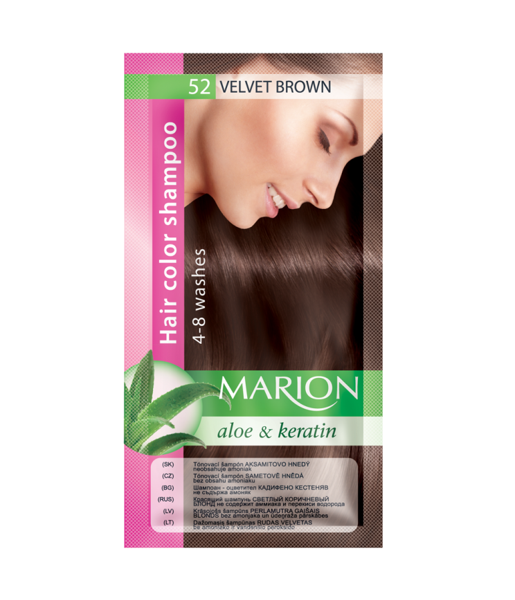 Відтіночний шампунь Marion Color, 52 Оксамитовий коричневий, 40 мл