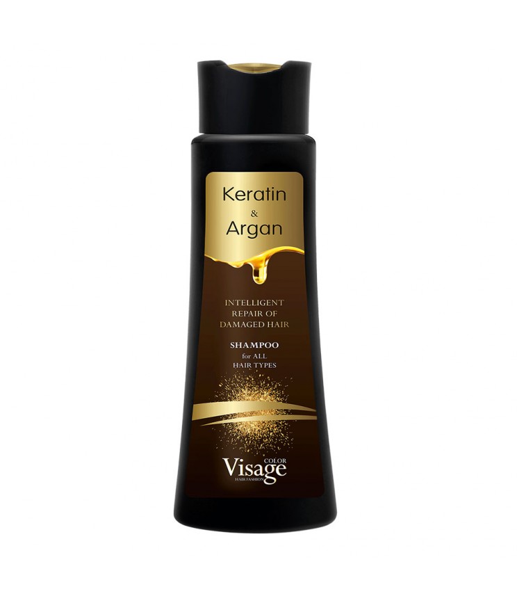 Шампунь для волосся з кератином та аргановою олією Visage, 400 мл
